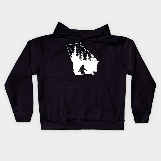 Georgia Bigfoot Gift Kids Hoodie by Tesszero